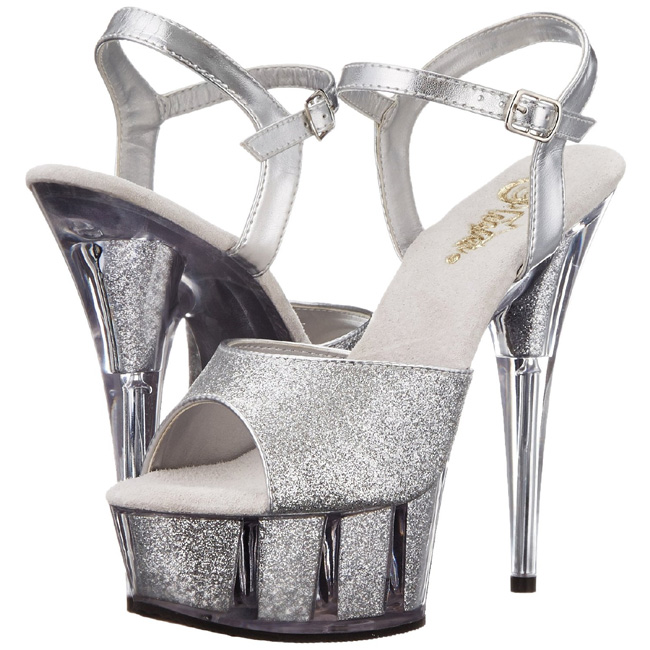 DELIGHT-6G sandales  plateforme argent pleaser taille 35 - 36